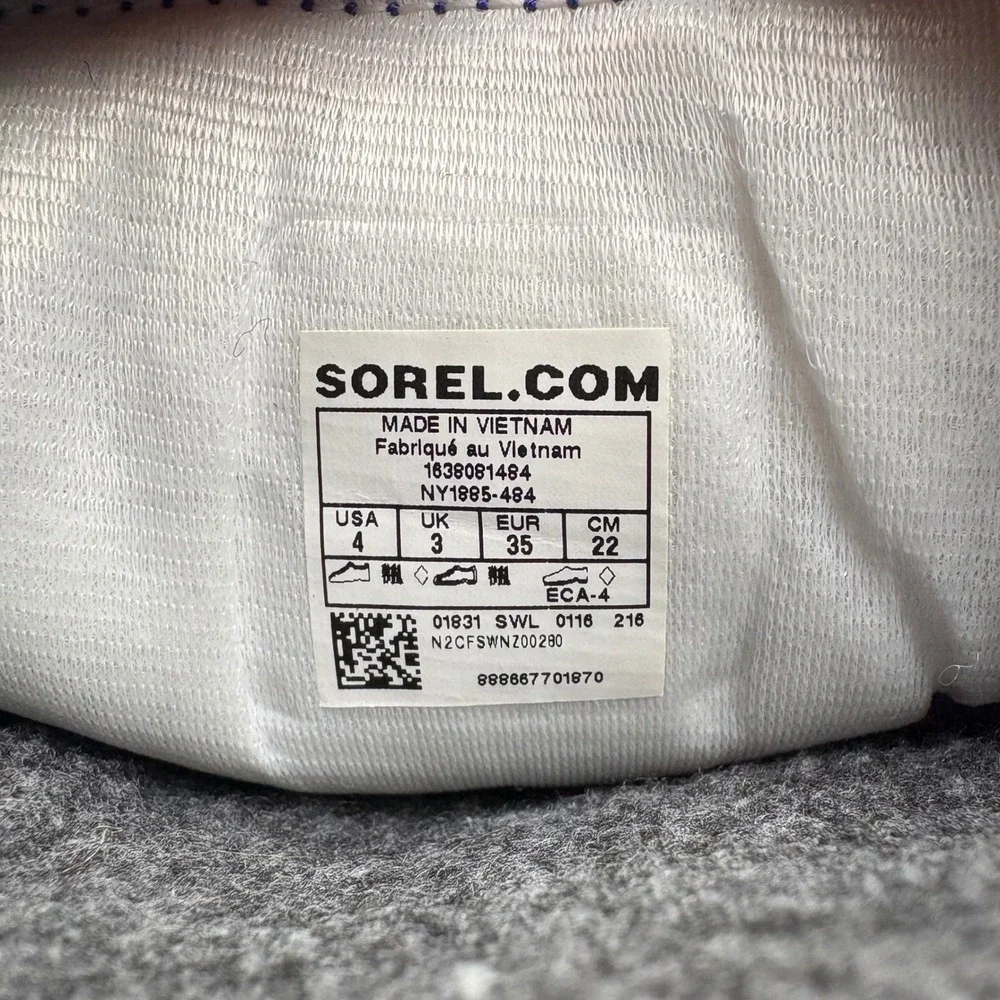 Sorel Flurry Youth Snow Boots Purple Magenta Yellow Size 4 Kids‎ Winter Warm